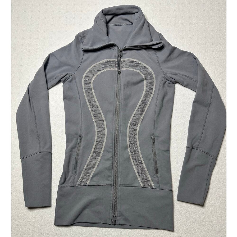 Lululemon Define Jacket Grey Full Zip Thumbholes Size 2